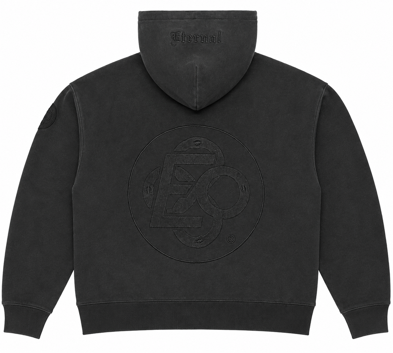 ETA Zip Up Hoodie Washed Black