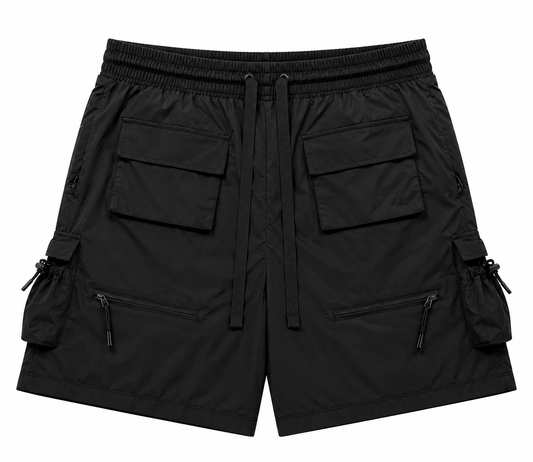 ETA Black Nylon Cargo Shorts