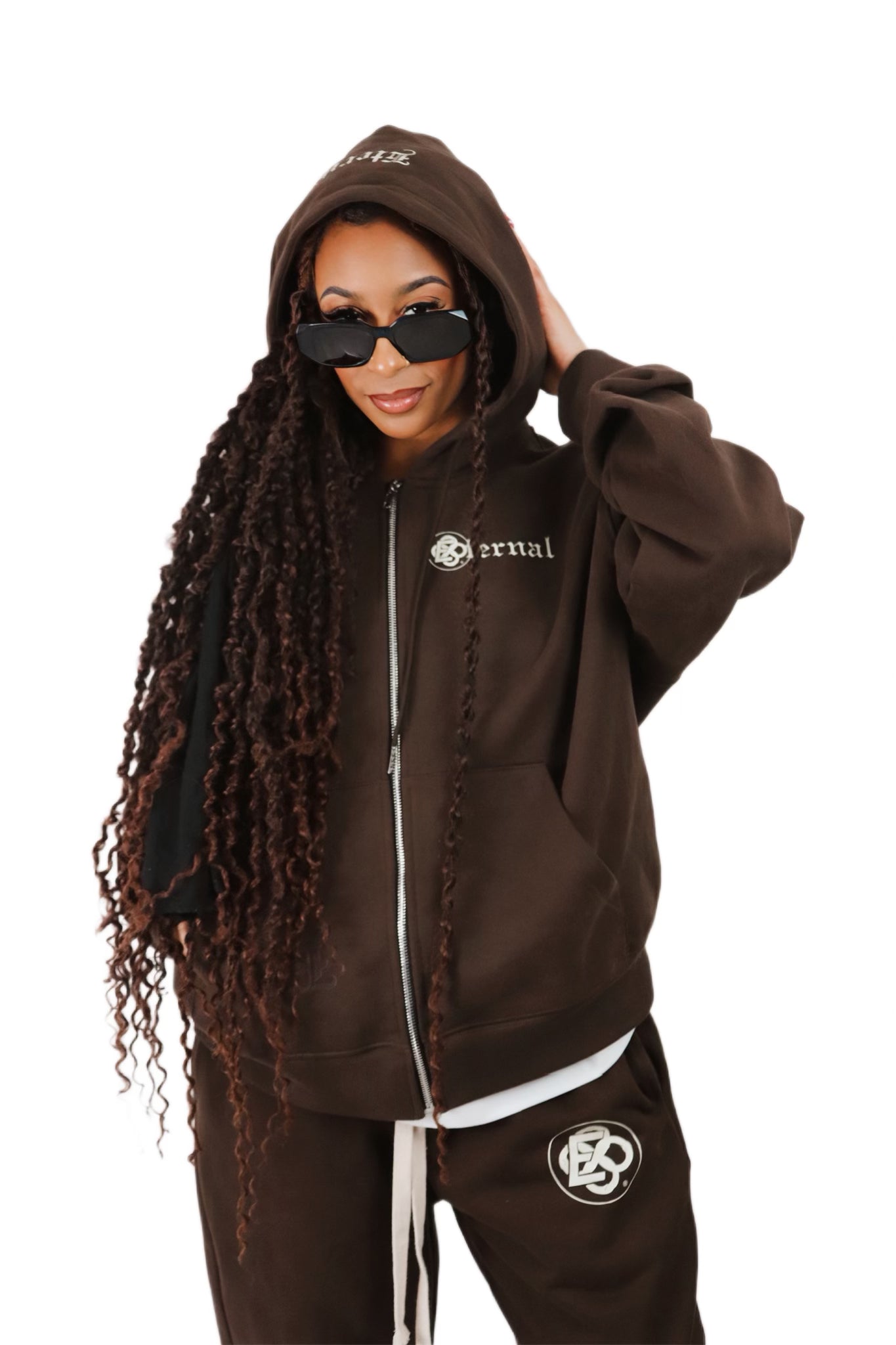 ETA Zip Up Hoodie Mocha