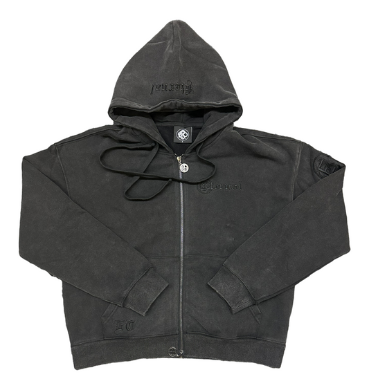 ETA Zip Up Hoodie Washed Black