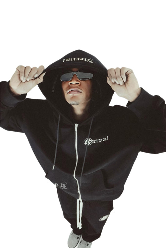 ETA Zip Up Hoodie Black